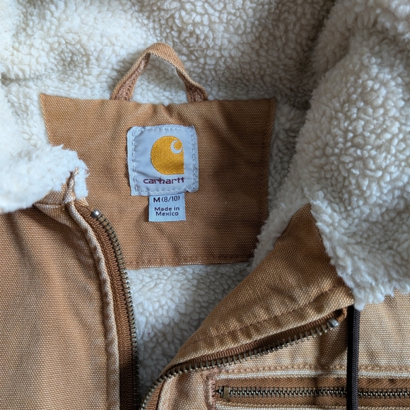 Medium Carhartt Sherpa-Lined Hooded Work Vest - Tan - Picture 3 of 9